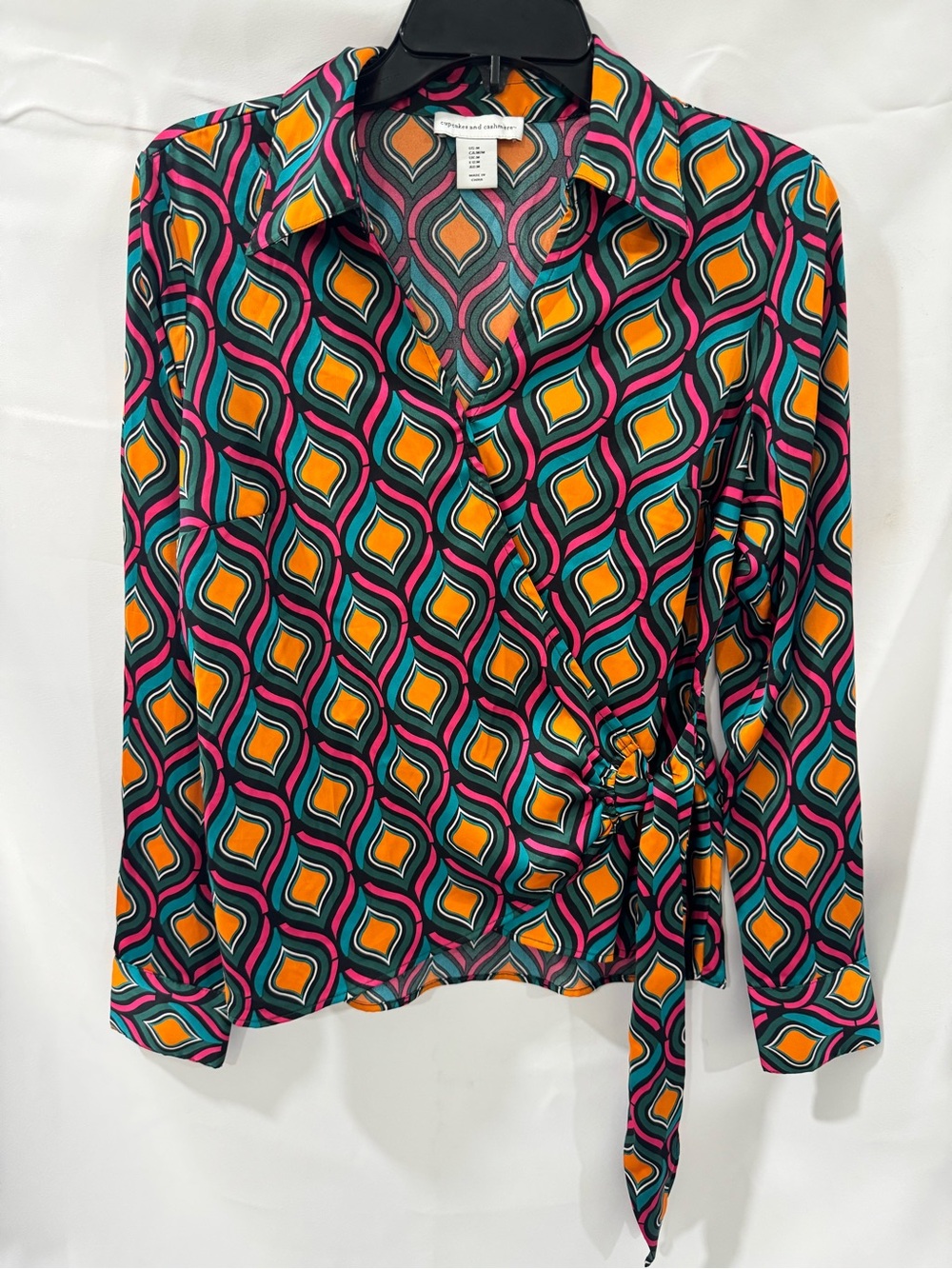 cupcakes & cashmere Multicolor Geometric Wrap Button-Down Shirt